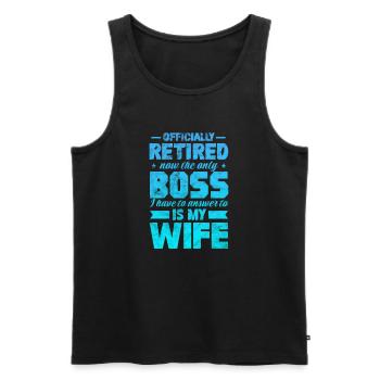 Retirement - Men's Premium Organic Tank Top - black - Front - Michal (187cm)