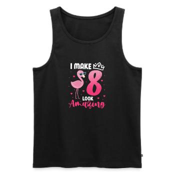 8e anniversaire Flamingo - Débardeur bio Premium Homme - noir - Devant - Michal (187cm)