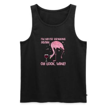 Flamingo Wine - Men's Premium Organic Tank Top - black - Front - Michal (187cm)