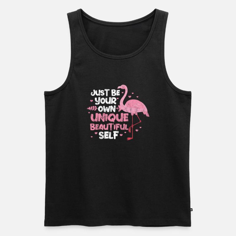 Flamingo - Männer Premium Bio Tank Top - Schwarz