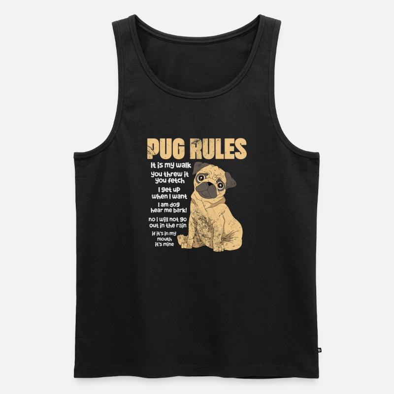 Mops - Männer Premium Bio Tank Top - Schwarz
