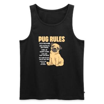 Carlin Chien Chien Ami Pet Pug Pug Pug Cadeau - Débardeur bio Premium Homme - noir - Devant - AI Model Male 178 light (178cm)