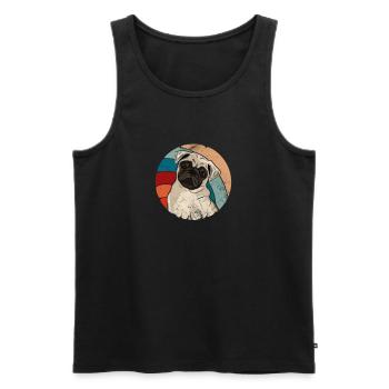 Mops - Männer Premium Bio Tank Top - Schwarz - Vorne - Michal (187cm)