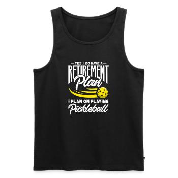 Ruhestand Pickleball Rente Rentner Geschenk - Männer Premium Bio Tank Top - Schwarz - Vorne - Michal (187cm)