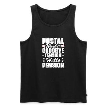 Retirement Pension Pensioner Post office clerk Gift - Men's Premium Organic Tank Top - black - Front - AI Model Male 178 light (178cm)