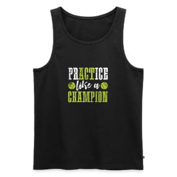 Softball - Männer Premium Bio Tank Top - Schwarz - Vorne - Michal (187cm)