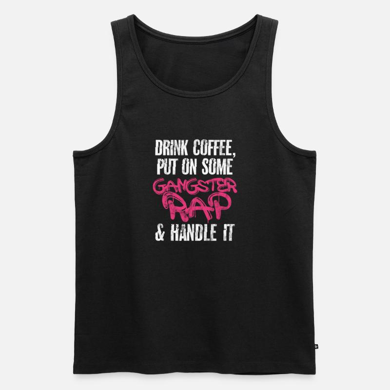 Kaffee Rap - Männer Premium Bio Tank Top - Schwarz