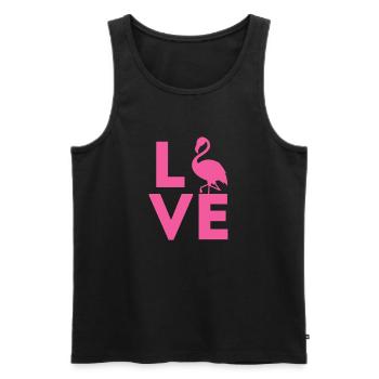 Flamingo Pink Bird Zoo Summer Holiday Gift - Men's Premium Organic Tank Top - black - Front - AI Model Male 178 light (178cm)