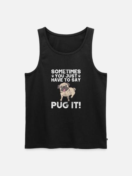 Pug - Men's Premium Organic Tank Top - black