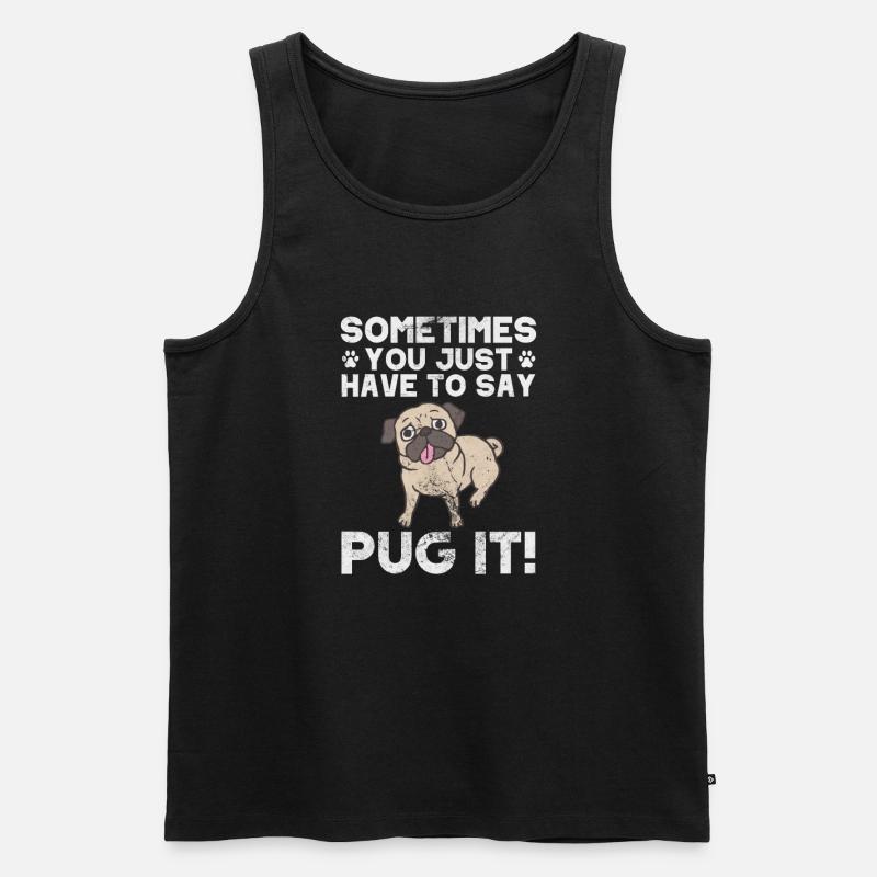 Mops - Männer Premium Bio Tank Top - Schwarz