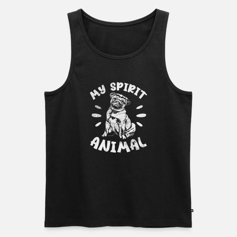 Mops - Männer Premium Bio Tank Top - Schwarz