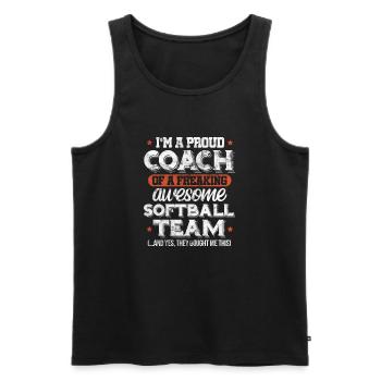 Entraîneur de softball - Débardeur bio Premium Homme - noir - Devant - AI Model Male 178 light (178cm)