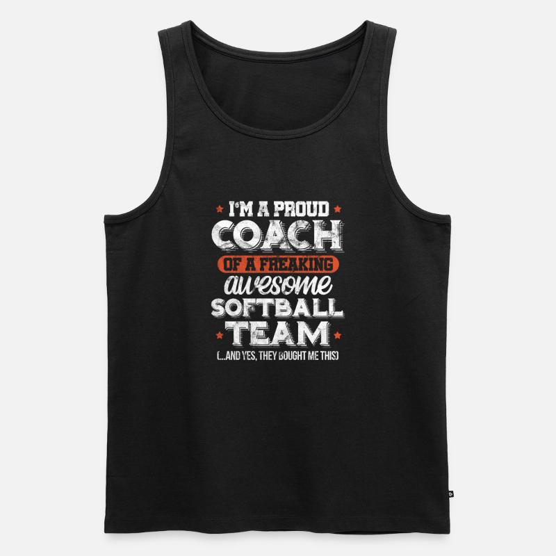 Softball Coach - Männer Premium Bio Tank Top - Schwarz