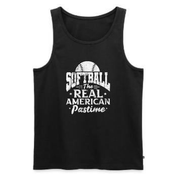 Softball - Männer Premium Bio Tank Top - Schwarz - Vorne - Michal (187cm)