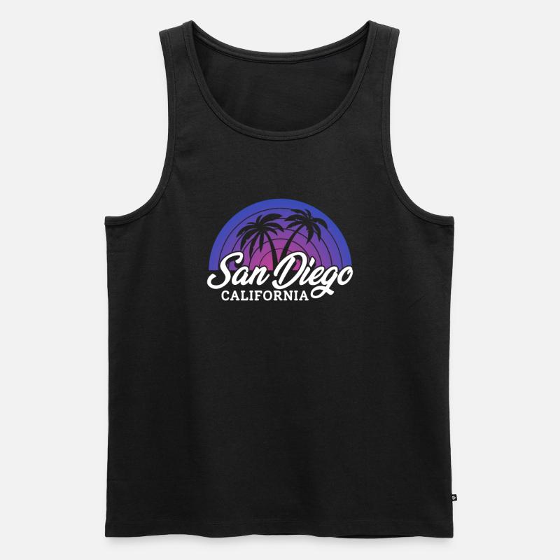San Diego - Männer Premium Bio Tank Top - Schwarz