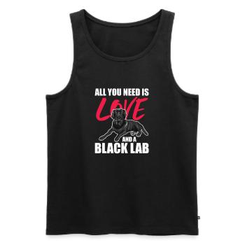 Labrador Dog Dogs Dog Breed Gift - Men's Premium Organic Tank Top - black - Front - AI Model Male 178 light (178cm)