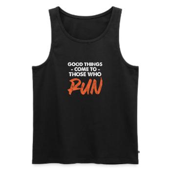 Running Runner Jogging Jogging Runner Cadeau - Débardeur bio Premium Homme - noir - Devant - Michal (187cm)