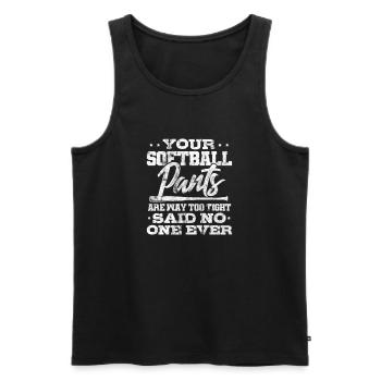 Softball - Männer Premium Bio Tank Top - Schwarz - Vorne - Michal (187cm)