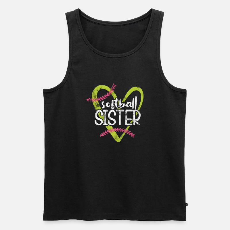 Softball Schwester - Männer Premium Bio Tank Top - Schwarz