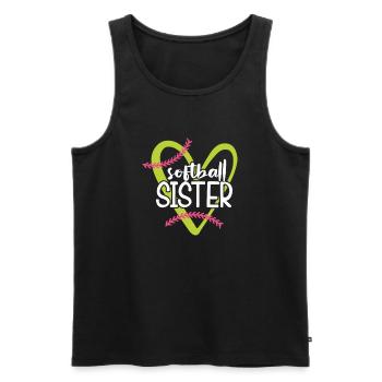 Softball Schwester Baseball Bruder Sport Geschenk - Männer Premium Bio Tank Top - Schwarz - Vorne - Michal (187cm)