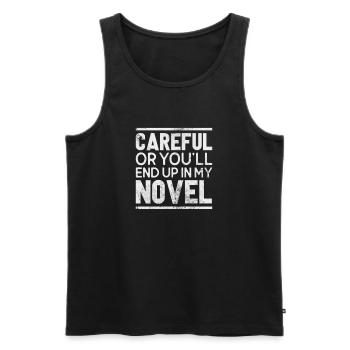 Auteur Auteurs Écrivain Livre Cadeau - Débardeur bio Premium Homme - noir - Devant - Michal (187cm)