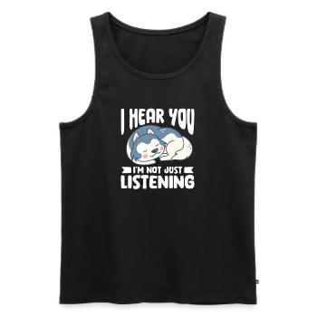 Husky Dog Dogs Siberian Husky Gift - Men's Premium Organic Tank Top - black - Front - AI Model Male 178 light (178cm)