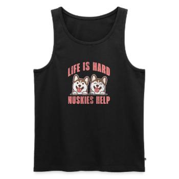 Husky - Men's Premium Organic Tank Top - black - Front - AI Model Male 178 light (178cm)