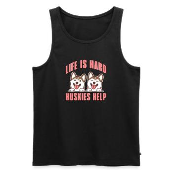 Husky Dog Dogs Siberian Husky Gift - Men's Premium Organic Tank Top - black - Front - AI Model Male 178 light (178cm)