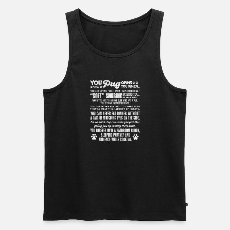 Mops - Männer Premium Bio Tank Top - Schwarz