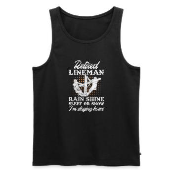 Monteur de lignes à la retraite - Débardeur bio Premium Homme - noir - Devant - Michal (187cm)