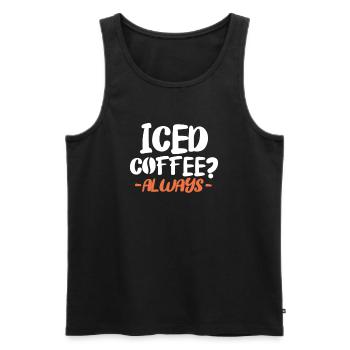 Coffee Iced Coffee Caffeine Espresso Barista Gift - Men's Premium Organic Tank Top - black - Front - Michal (187cm)