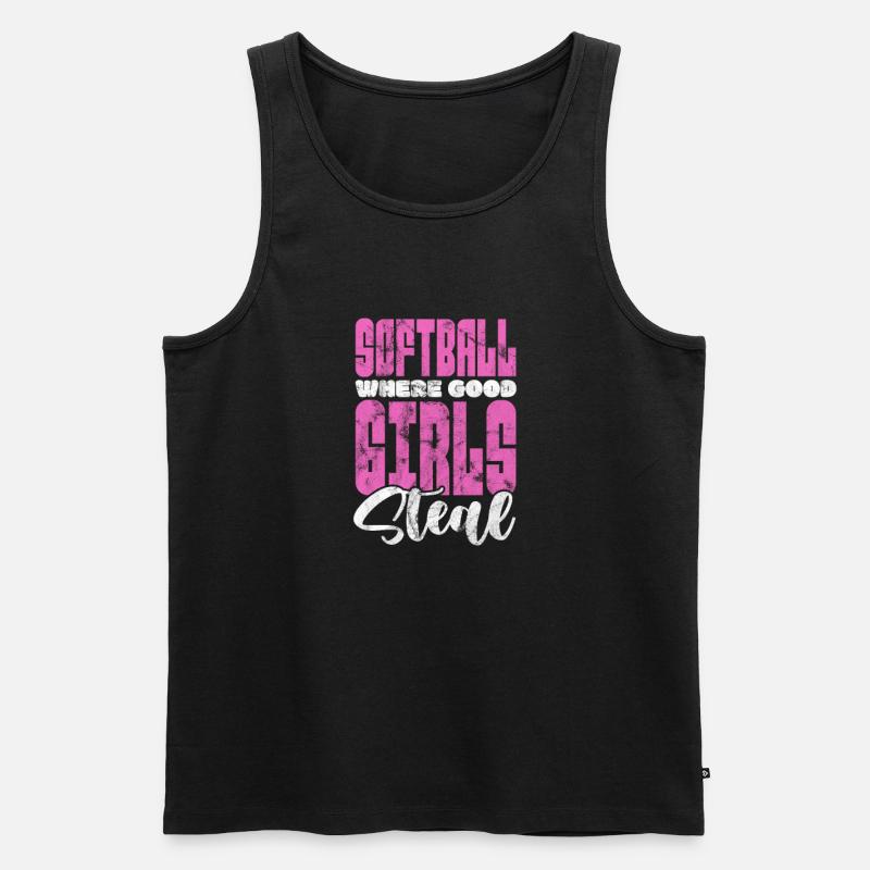 Softball - Männer Premium Bio Tank Top - Schwarz