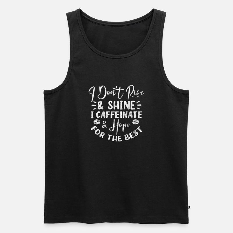 Kaffee - Männer Premium Bio Tank Top - Schwarz