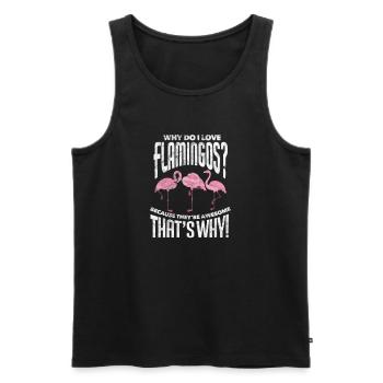 Flamingo Pink Vogel Zoo Sommer Urlaub Geschenk - Männer Premium Bio Tank Top - Schwarz - Vorne - Michal (187cm)