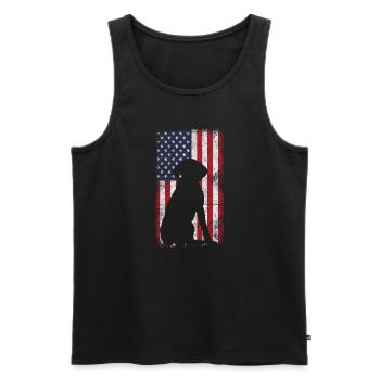 Labrador USA - Men's Premium Organic Tank Top - black - Front - AI Model Male 178 light (178cm)