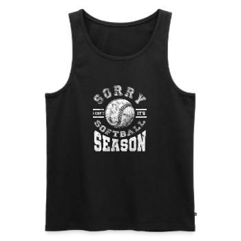 Softball - Männer Premium Bio Tank Top - Schwarz - Vorne - Michal (187cm)