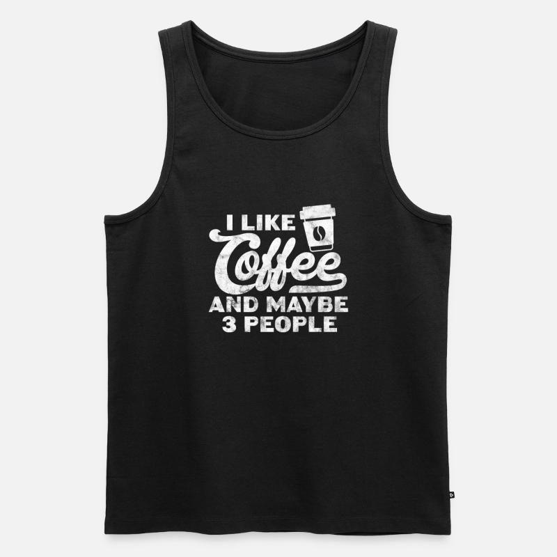 Kaffee - Männer Premium Bio Tank Top - Schwarz