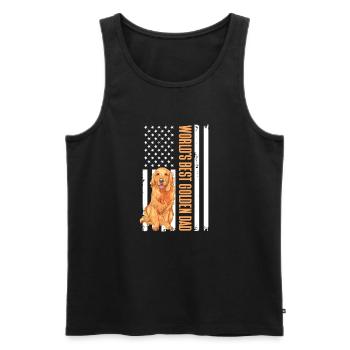 Golden Retriever Goldie Dog Dogs Gift - Men's Premium Organic Tank Top - black - Front - Michal (187cm)