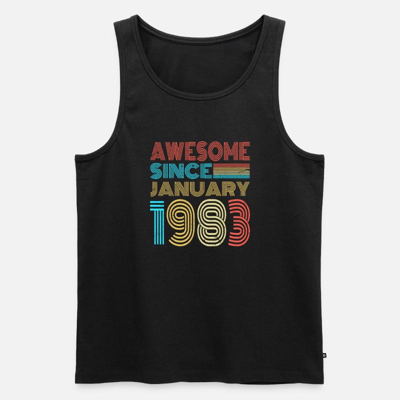 Januar 1983 - Männer Premium Bio Tank Top - Schwarz
