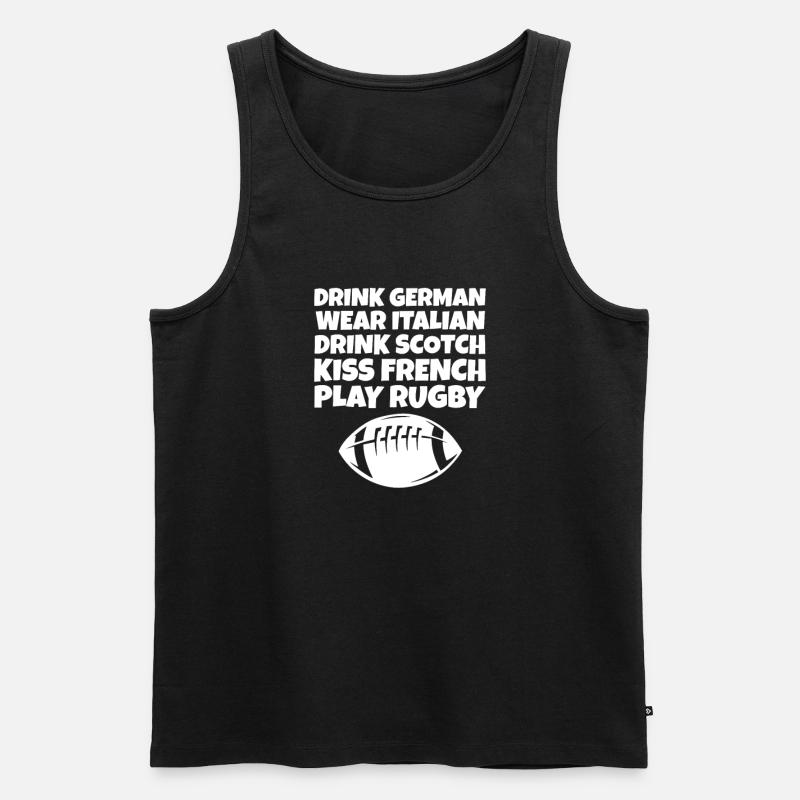 Rugby - Männer Premium Bio Tank Top - Schwarz