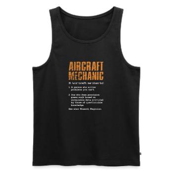 Mécanicien d’avion Aviation Cadeau d’avion - Débardeur bio Premium Homme - noir - Devant - Michal (187cm)