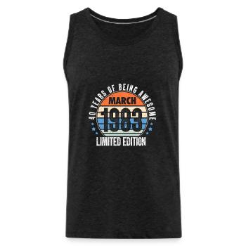 März 1983 - Männer Premium Bio Tank Top - Anthrazit - Vorne - Alexander (188cm)
