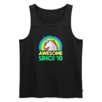 2010 - Men's Premium Organic Tank Top - black - Front - AI Model Male 178 light (178cm)