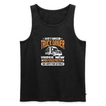 Ruhestand Trucker - Männer Premium Bio Tank Top - Schwarz - Vorne - Michal (187cm)