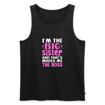 Older sister - Men's Premium Organic Tank Top - black - Front - AI Model Male 178 light (178cm)