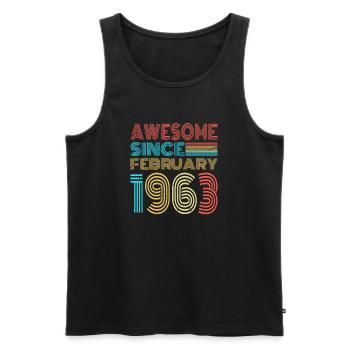 Février 1963 - Débardeur bio Premium Homme - noir - Devant - AI Model Male 178 light (178cm)
