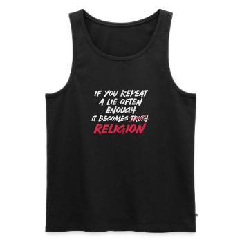 Atheist Atheism Anti Religion God Gift - Men's Premium Organic Tank Top - black - Front - Michal (187cm)