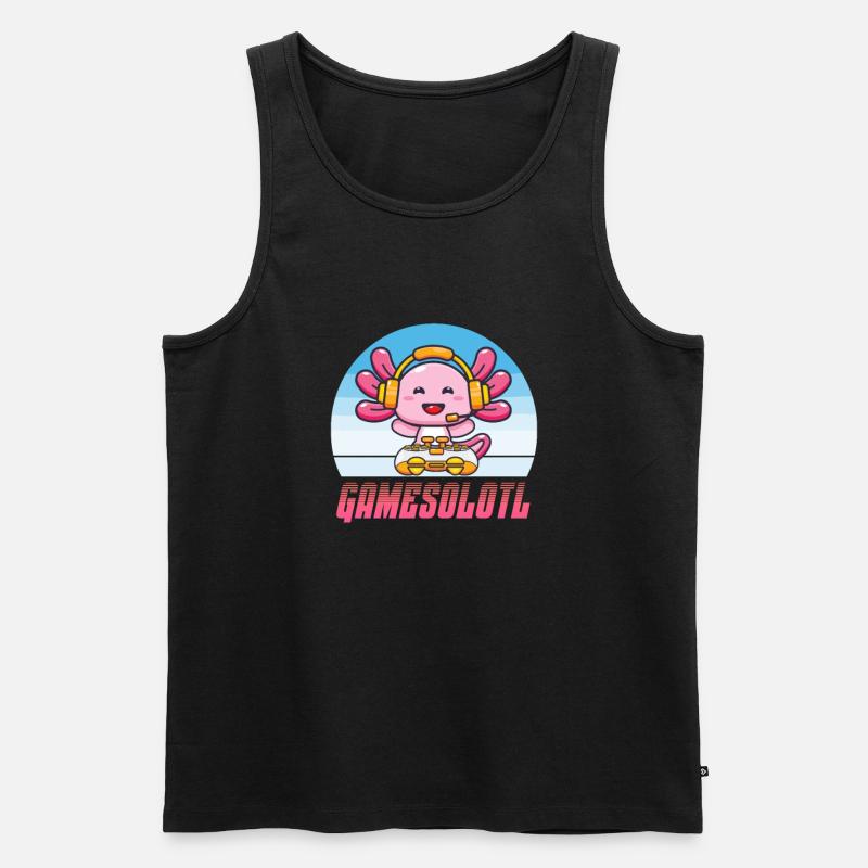 Axolotl - Männer Premium Bio Tank Top - Schwarz
