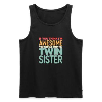 Schwester - Männer Premium Bio Tank Top - Schwarz - Vorne - AI Model Male 178 light (178cm)
