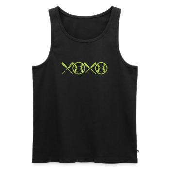 Softball - Männer Premium Bio Tank Top - Schwarz - Vorne - Michal (187cm)